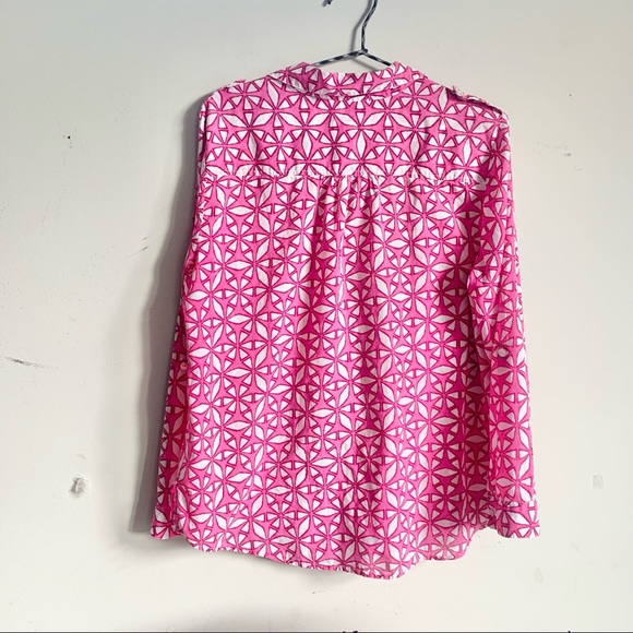 Chicos Pink & White Geometric pattern - Picture 8 of 9